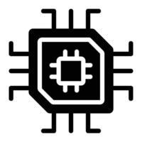 cpu Glyph Icon Background White vector
