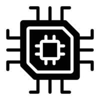 cpu Glyph Icon Background White vector