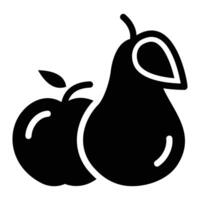 frutas glifo icono antecedentes blanco vector