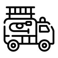 fire truck Line Icon Background White vector