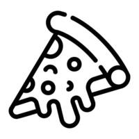 pizza Line Icon Background White vector