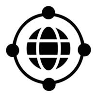 global network Glyph Icon Background White vector