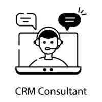Linear Icon Depicting Customer Services vector