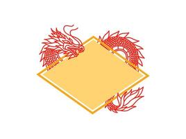 Chinese New Year Dragon Frame Background vector