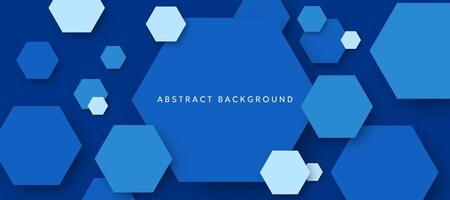 Blue hexagonal abstract three-dimensional background vector