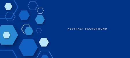 Blue hexagonal abstract three-dimensional background vector