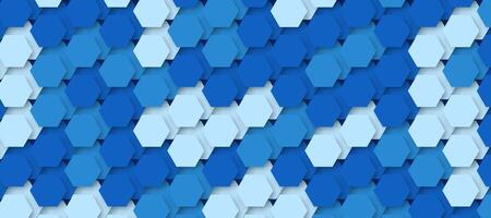 Blue hexagonal abstract three-dimensional background vector