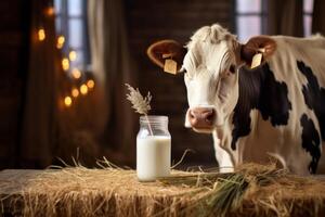 Milk Hay Cow Table Meadow photo