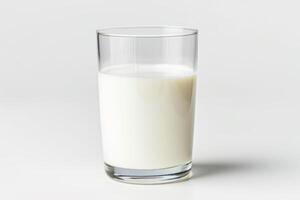 ai generado aislado Leche en vaso en blanco antecedentes. foto