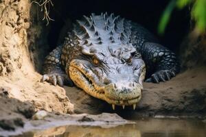 AI generated American Crocodile resting at Belgrade Zoo photo