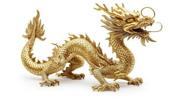 AI generated Festive Chinese Dragon, Gold Symbol of Good Fortune, New Year Concept photo