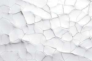 AI generated Cracked white ceramic texture background. photo