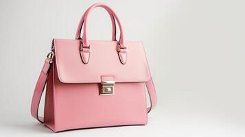 AI generated Urban Glamour, Beautiful Pink Women Handbag Briefcase, Trendy Fashion Accessory photo