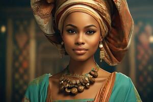 Beautiful Nigerian woman in traditional attire photo