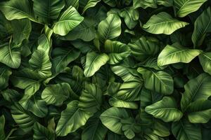 AI generated green ribbed plantain  plant  beautiful floral background  3d render photo