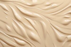 AI generated Creamy texture patterns on beige background. photo