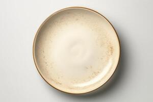 AI generated Beautiful white ceramic plate photo