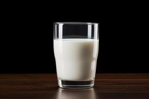 AI generated Milk in a glass photo