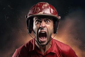 AI generated Cricket fan expresses extreme emotions during World Cup. photo