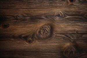 AI generated Dark wood texture with old natural pattern photo