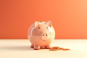 AI generated Saving Money with Piggy Bank 3D Renderings photo