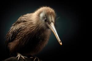 ai generado amenazado kiwi pájaro en nuevo Zelanda foto