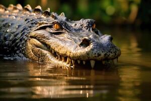 AI generated Australian crocodile in Daintree River, Queensland photo