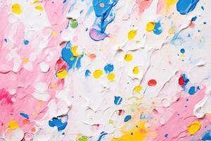 AI generated White handmade paper texture with colorful spots photo