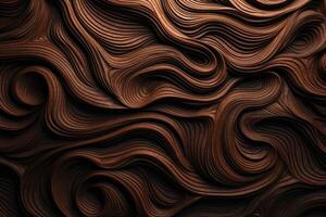 AI generated Organic wooden swirls background texture. photo