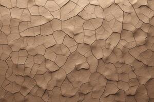AI generated Dry brown surface with wavy lines and cracks. photo