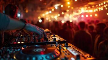 AI generated Nightclub Beats, Energetic DJ Mixing for Dancefloor Fun photo