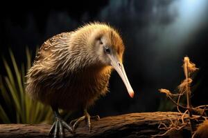 ai generado amenazado kiwi pájaro en nuevo Zelanda foto