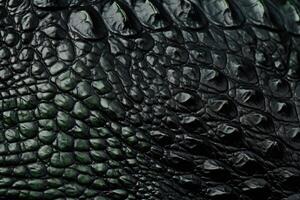AI generated Crocodile skin pattern background. photo
