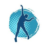 Silhouette of a slim man dancing pose. Silhouette of a male dancer in action pose. vector