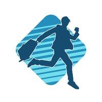 Silhouette of a business man carrying a briefcase vector