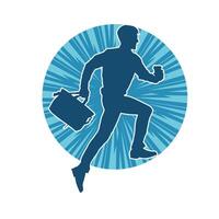 Silhouette of a business man carrying a briefcase vector
