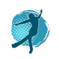 Silhouette of a casual female in a dancing pose. Silhouette of a dancer woman in action pose. vector