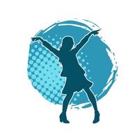 Silhouette of a female dancer doing hand stand pose. Silhouette of a woman dancing pose. vector