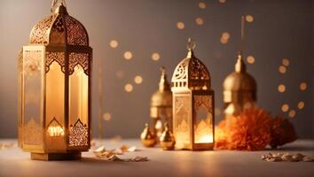 AI generated Ramadan festive lantern photo