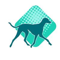 Silhouette of an active dog pet animal vector
