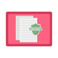 cyber security document in tab illustration vector