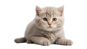 AI generated cute fluffy kitten isolated photo