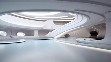 AI generated Futuristic Elegance, Empty Interior Design for Modern Living Spaces photo