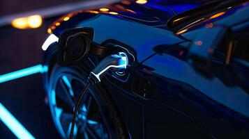 AI generated Charging the Future, Electric Car Technology Concept with Copy Space photo