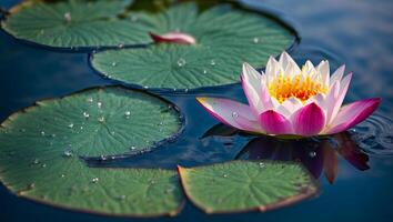 AI generated Beautiful lily in a pond photo