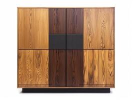 AI generated Closed classical wooden wardrobe isolated on white photo