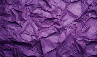 AI generated Purple creased crumpled paper background grunge texture backdrop photo