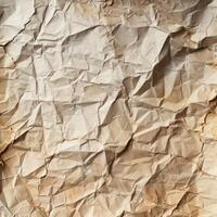 AI generated Crumpled brown paper texture. Abstract background and texture for design. photo