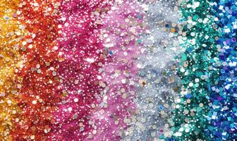 AI generated Colorful glitter background with bokeh defocused lights and shadow photo