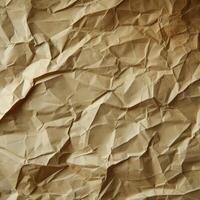 AI generated Crumpled brown paper texture. Abstract background and texture for design. photo